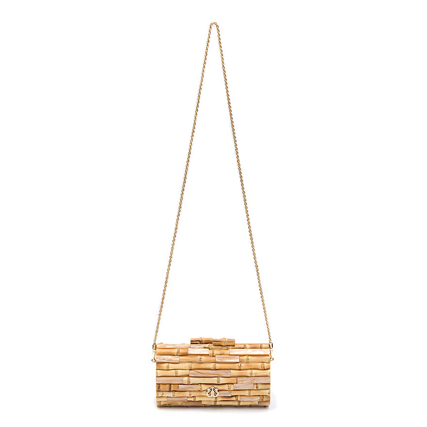 CLUTCH BAGUETE BAMBU E MADREPÉROLA