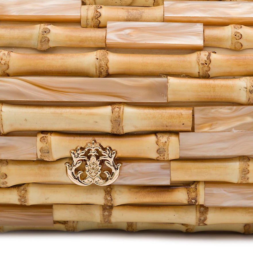 CLUTCH BAGUETE BAMBU E MADREPÉROLA
