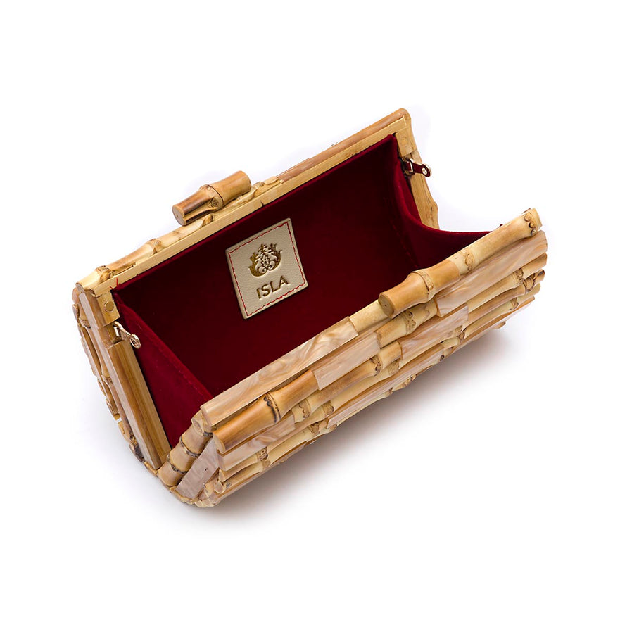 CLUTCH BAGUETE BAMBU E MADREPÉROLA