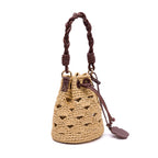BUCKET CROCHÊ MONOGRAMA SOFT PINHAO/RAFIA CREME