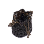 BUCKET CROCHÊ MONOGRAMA-SOFT OLIVA/RAFIA PRETA