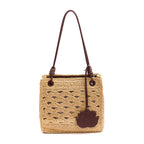 MAXI TOTE MONOGRAMA RÁFIA SOFT PINHAO/RAFIA CREME