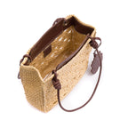 MAXI TOTE MONOGRAMA RÁFIA SOFT PINHAO/RAFIA CREME