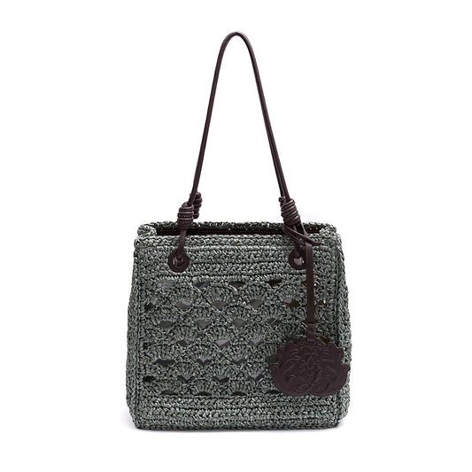 MAXI TOTE MONOGRAMA RÁFIA-SOFT EXPRESSO/RAFIA JADE