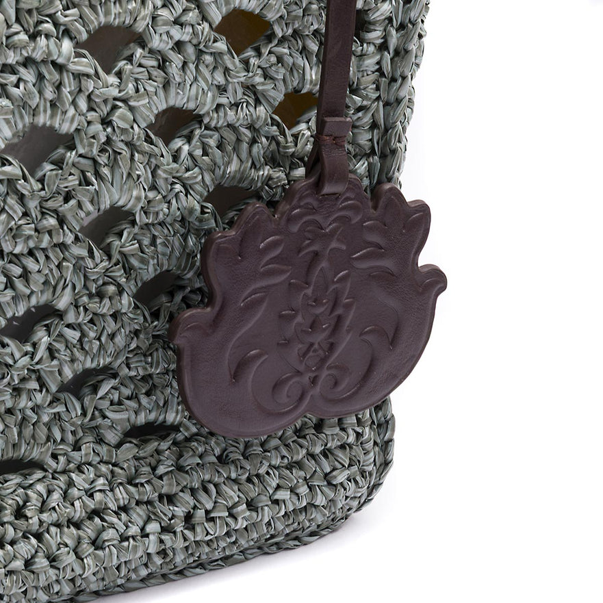 MAXI TOTE MONOGRAMA RÁFIA-SOFT EXPRESSO/RAFIA JADE