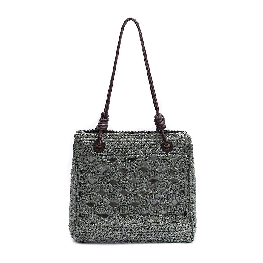 MAXI TOTE MONOGRAMA RÁFIA-SOFT EXPRESSO/RAFIA JADE