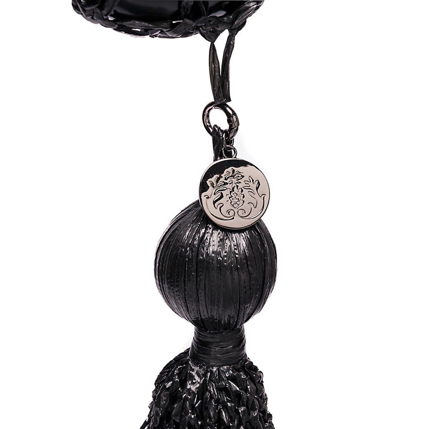 BOLSA MAXI ESFERA ARCHÉ RAFIA PRETA