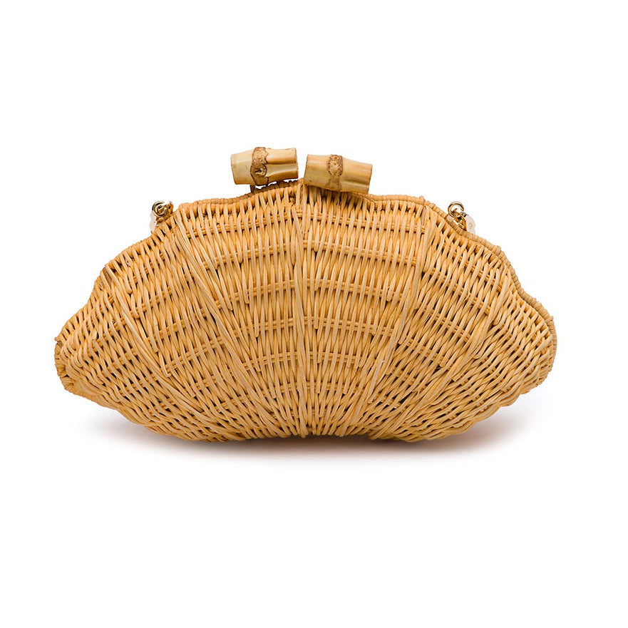 CLUTCH CONCHA AYLA RATTAN NATURAL