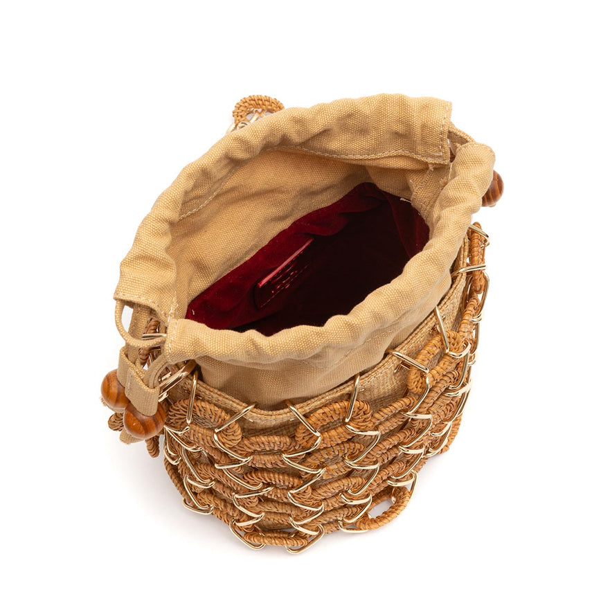 BOLSA BUCKET LARA RATTAN NATURAL