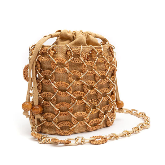 BOLSA BUCKET LARA RATTAN NATURAL