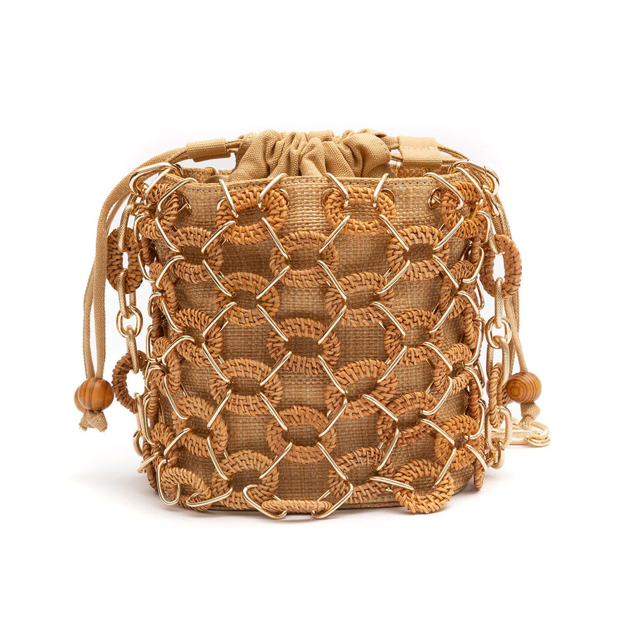 BOLSA BUCKET LARA RATTAN NATURAL