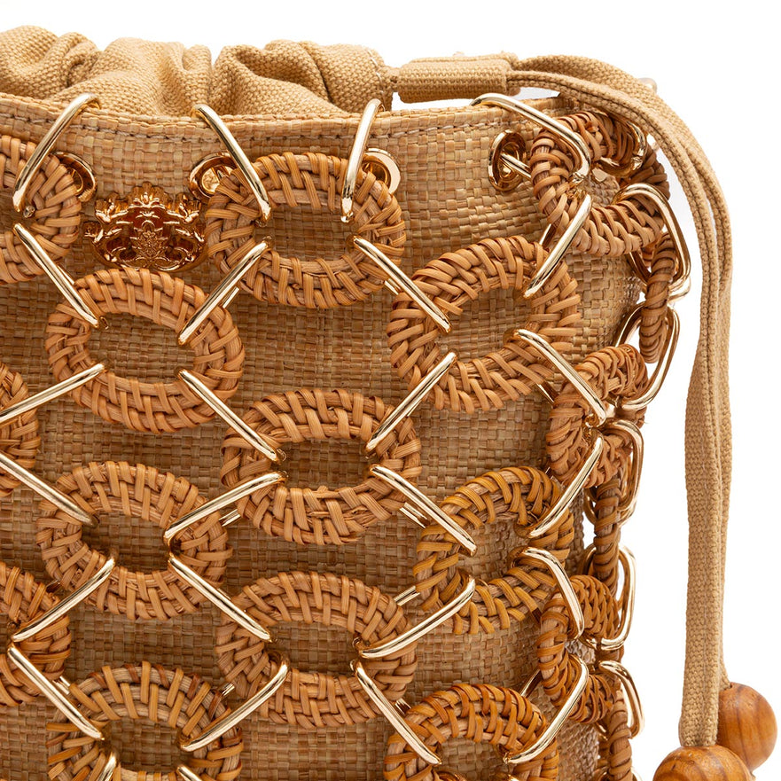 BOLSA BUCKET LARA RATTAN NATURAL