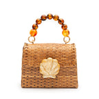 BOLSA TOP HANDLE RATTAN NATURAL FECHO CONCHA