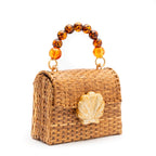 BOLSA TOP HANDLE RATTAN NATURAL FECHO CONCHA