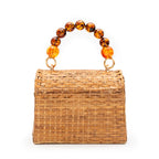 BOLSA TOP HANDLE RATTAN NATURAL FECHO CONCHA