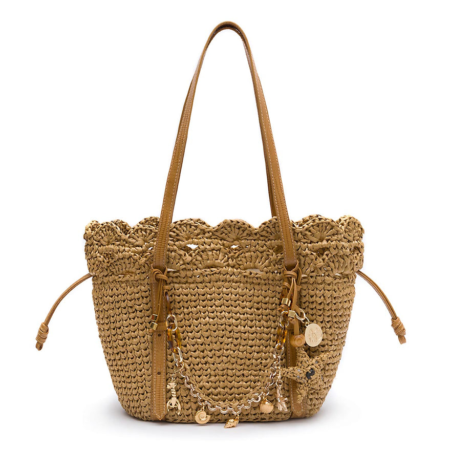 BOLSA TOTE CROCHÊ BASKET LIZARD SELA GRANDE NATURAL