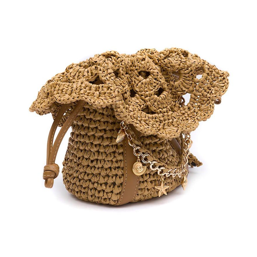 BOLSA BUCKET RAFIA SEA ELEMENTS