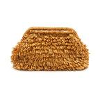 BOLSA POUCH FRANJA DE RÁFIA NATURAL