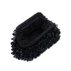 BOLSA POUCH FRANJA DE RÁFIA PRETO