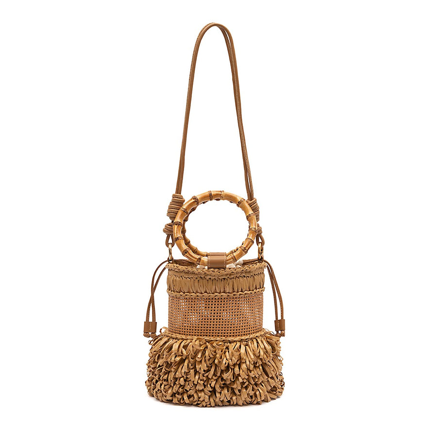 BOLSA BUCKET CROCHÊ NATURAL
