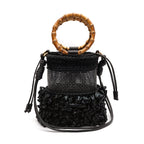 BOLSA BUCKET CROCHÊ PRETO