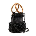 BOLSA BUCKET CROCHÊ PRETO