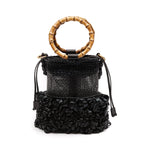 BOLSA BUCKET CROCHÊ PRETO