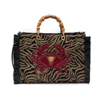 BOLSA TOTE PALHA ZEBRA CARANGUEJO