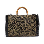 BOLSA TOTE PALHA ZEBRA CARANGUEJO