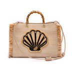 BOLSA TOTE PALHA NATURAL CONCHA