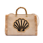BOLSA TOTE PALHA NATURAL CONCHA