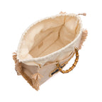 BOLSA TOTE PALHA NATURAL CONCHA