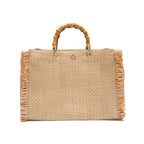 BOLSA TOTE PALHA NATURAL CONCHA