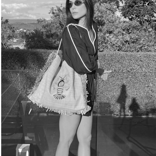 BOLSA HOBO MAXI JACQUARD ZEBRA  LAGOSTA
