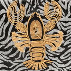 BOLSA HOBO FRANJA JACQUARD ZEBRA P & B LAGOSTA