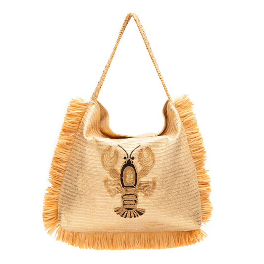 BOLSA HOBO PALHA NATURAL LAGOSTA