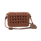 BOLSA FLAP CROCHE IARA CACAU