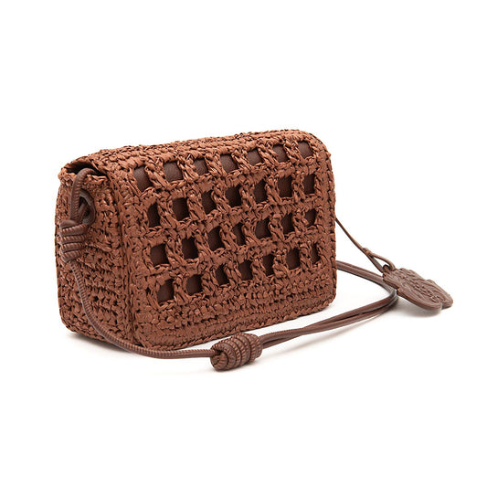 BOLSA FLAP CROCHE IARA CACAU