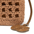 BOLSA FLAP CROCHE IARA CAFÉ LEITE