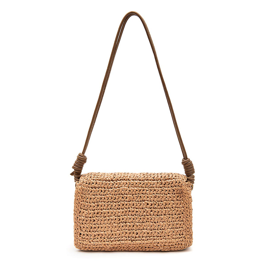 BOLSA FLAP CROCHE IARA CAFÉ LEITE