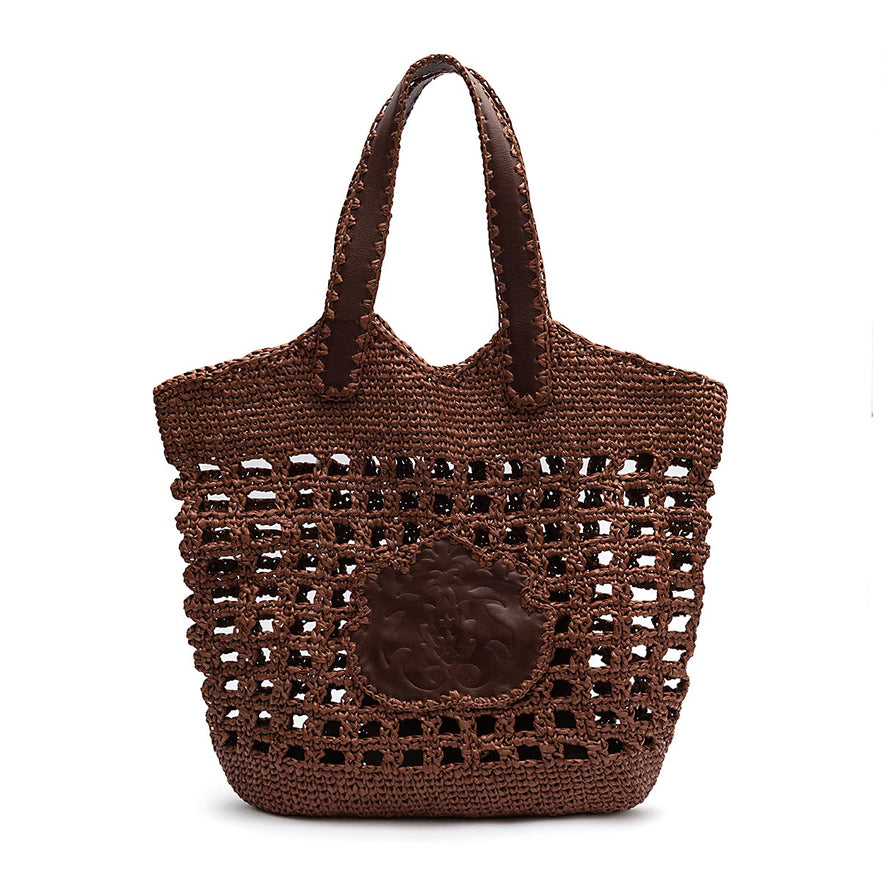 BOLSA MAXI SHOPPER EM RÁFIA CACAU