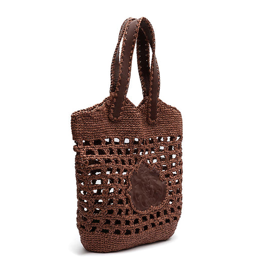 BOLSA MAXI SHOPPER EM RÁFIA CACAU