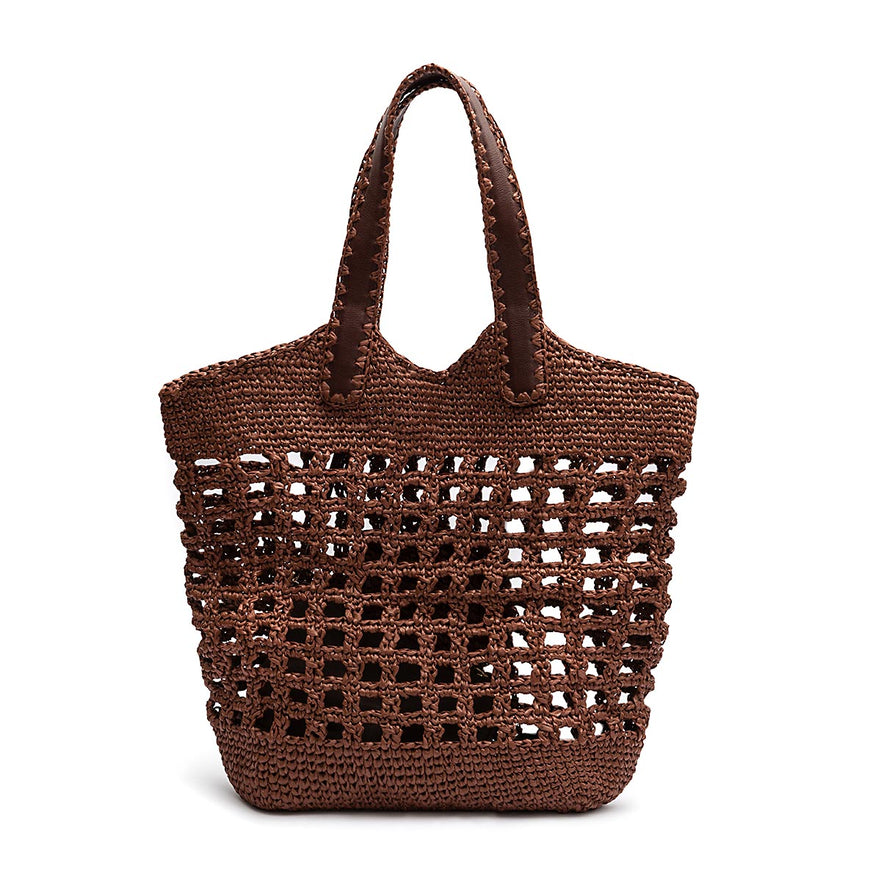 BOLSA MAXI SHOPPER EM RÁFIA CACAU