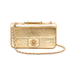BOLSA ANNE EM COURO NATURAL NEW CROCO GOLD