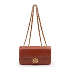 BOLSA ANNE EM COURO LIZARD JASPE OURO