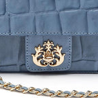 BOLSA BAGUETE ANNE MINI COURO CAIMAN SUMMER NIGHT