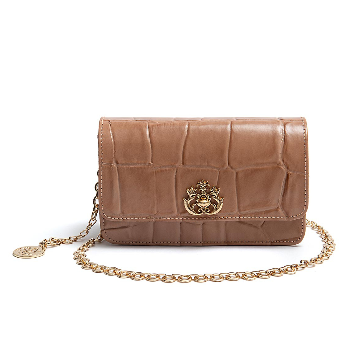 BOLSA CARTEIRA COM CORRENTE TRANSVERSAL FOREVER CAIMAN ARGILA