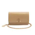 BOLSA CARTEIRA FOREVER NEW CROCO NATA OURO