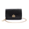 FOREVER NEW CROCO BLACK GOLD CROSSBODY CHAIN WALLET BAG