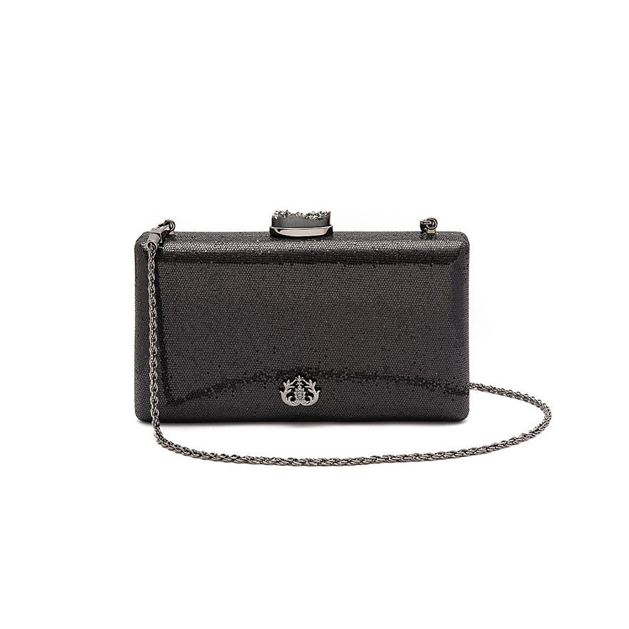 BOLSA CLUTCH EVA FECHO CRISTAL PRETO